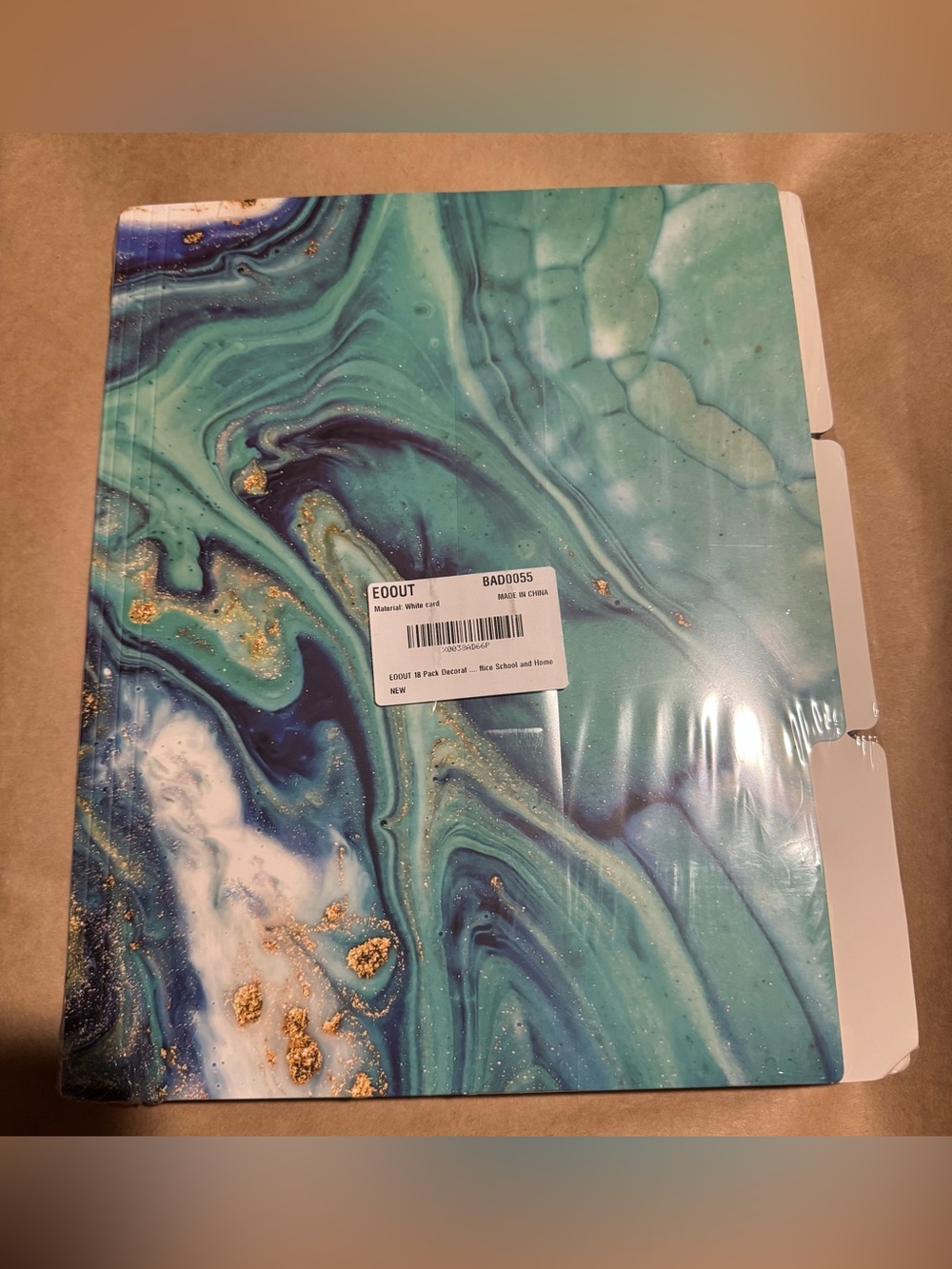 NWT 18 pack letter size Marble Swirl Tabbed File Folders